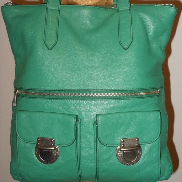 FOSSIL GREEN LEATHER SHOULDER/HANDBAG - Picture 9 of 9